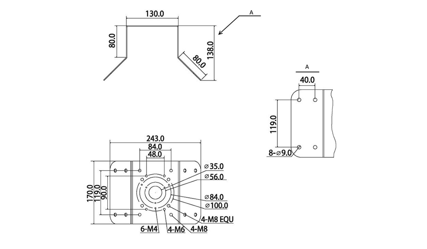 Угловой кронштейн RVI-1BCM-1 WHITE