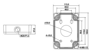 Монтажная коробка для настенного кронштейна RVi-1BMB-1 white